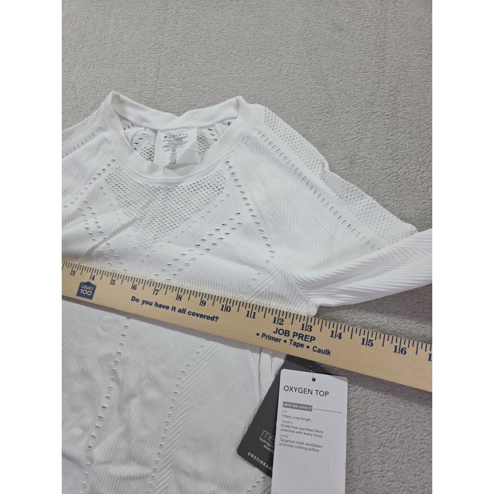 New Athleta Oxygen‎ Top Womens XS Seamless Long Sleeve White - Picture 8 of 8